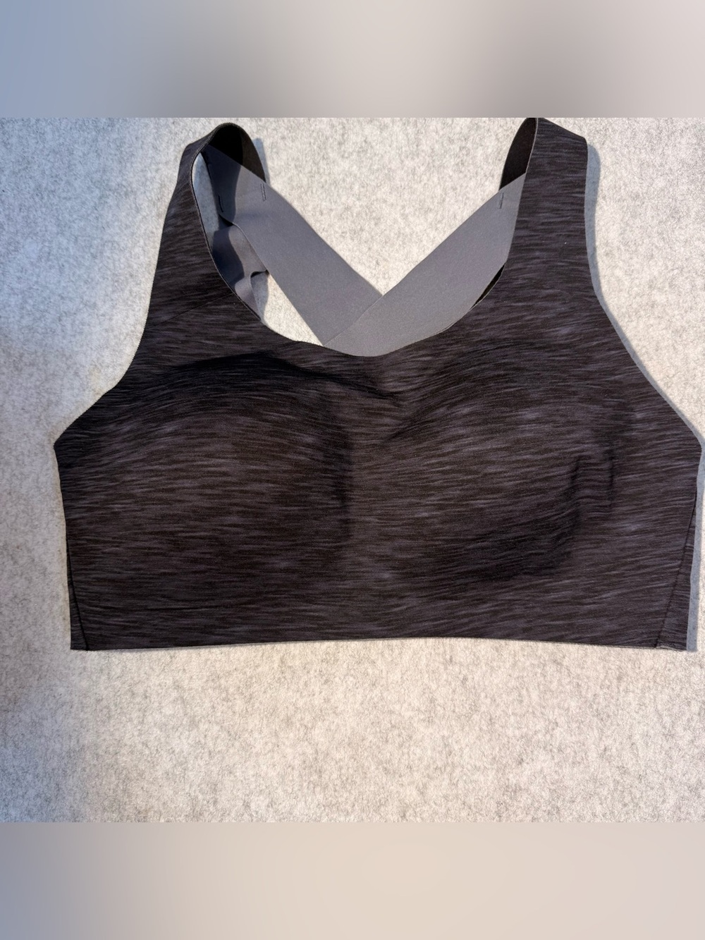 Lululemon Black Heather Cross Back High Support Sports Bra 32D